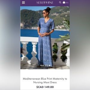 Seraphine pattern maternity and nursing dress